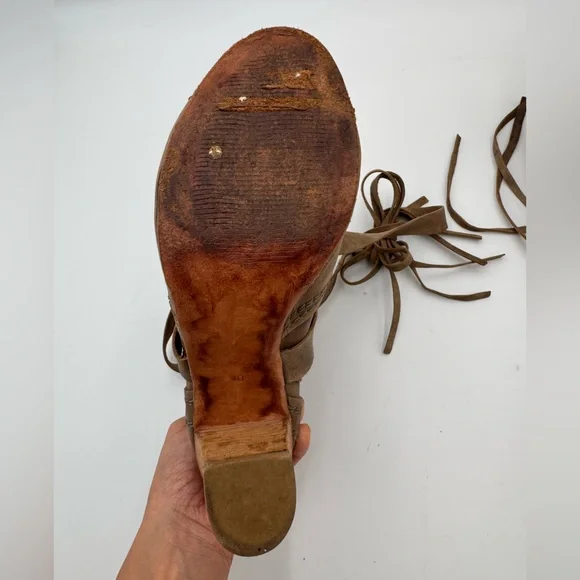 FREE PEOPLE "Daydream" Suede Open Toe Strappy Leather Sandal Size 40 (US 10) - Picture 8 of 11